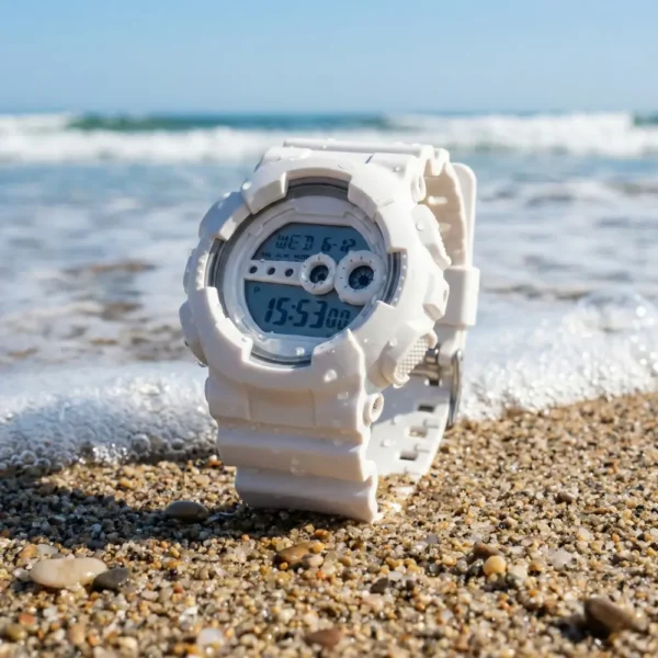 ساعة رياضية ديجيتال بيضاء